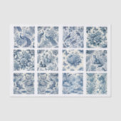 Individual Blue Chinoiserie Inspired Decoupage Tissuepapier (Voorkant)