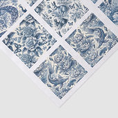 Individual Blue Chinoiserie Inspired Decoupage Tissuepapier (Detail)