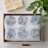 Individual Blue Chinoiserie Inspired Decoupage Tissuepapier (Geschenk)