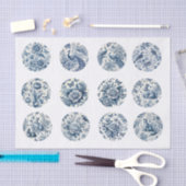 Individual Blue Chinoiserie Inspired Decoupage Tissuepapier (Craft)