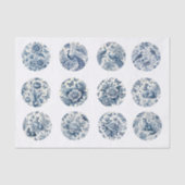 Individual Blue Chinoiserie Inspired Decoupage Tissuepapier (Voorkant)