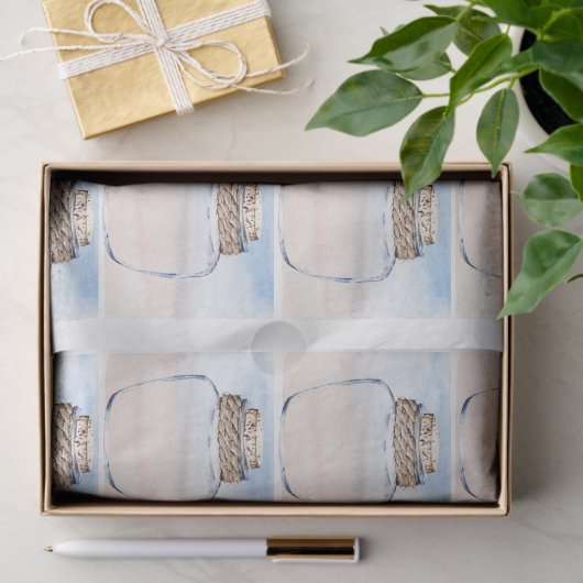 Individual Jars & Coastal Background Decoupage  Tissuepapier (Geschenk)