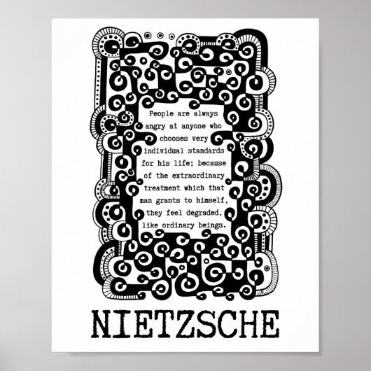 INDIVIDUAL standards inked quote by Nietzsche Poster (Voorkant)