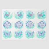 Individual Vintage Inspired Blue & White Decoupage Tissuepapier (Voorkant)