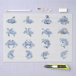 Individual Vintage Inspired Blue White Delft Tissuepapier
