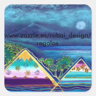 Individualisierter Aufkleber  "Paradise Island" Vierkante Sticker