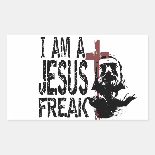 Individualiteit - Ik ben een Jesus Freak Rechthoekige Sticker (Voorkant)