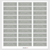 Individueel Klassiek Sage Groen Wit Gastadres Sticker (Vel)