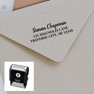 Individueel Naam Fancy Adres van de Terugkeer Zelfinktende Stempel