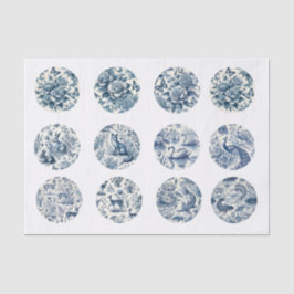 Individuele Blauwe Chinoiserie Geïnspireerde Decou Tissuepapier