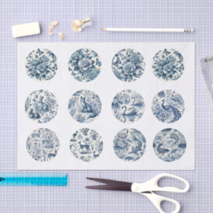 Individuele Blauwe Chinoiserie Geïnspireerde Decou Tissuepapier