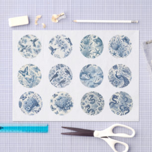 Individuele Blauwe Chinoiserie Geïnspireerde Decou Tissuepapier
