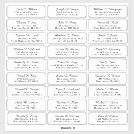 Individuele bruiloft gast Adresetiketten Sticker (Vel)