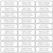 Individuele bruiloft gast Adresetiketten Sticker (Voorkant)