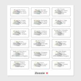 Individuele bruiloft gast naam adres blauw ombre sticker