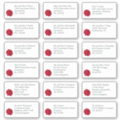Individuele bruiloft Gast Naam Adres Red Rose Sticker (Voorkant)