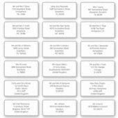 Individuele bruiloft gast naam adres sans stijl sticker (Voorkant)