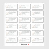 Individuele bruiloft gast naam adressen Magnolias Sticker (Vel)