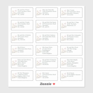 Individuele bruiloft gast naam adressen Magnolias Sticker