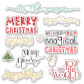 Individuele feestdagen met kersttypografie sticker (Voorkant)