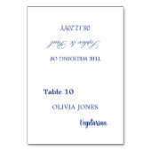 Individuele Gast Donkerblauw Wedding Place Card Kaart (Voorkant)