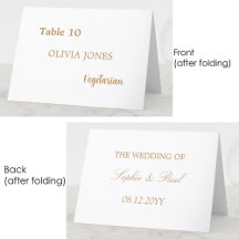 Individuele Gast Golden Beige Wedding Place Card
