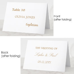 Individuele Gast Golden Beige Wedding Place Card Kaart