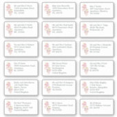 Individuele Gast Naam Adres Lente Bloemen Sticker (Voorkant)