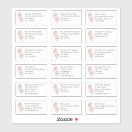 Individuele Gast Naam Adres Lente Bloemen Sticker