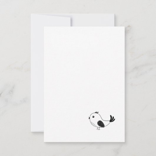 Individuele kleine vogel bedankkaart (Voorkant)