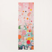 Individuele kleurrijke bloem acryl schilderij stij yogamat (Achterkant)