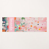 Individuele kleurrijke bloem acryl schilderij stij yogamat (Voorkant (horizontaal))