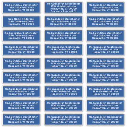 Individuele Mailing Adresetiketten Navy Blue Sticker (Voorkant)