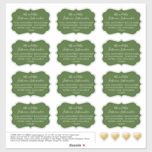 Individuele Mailing Labels Unieke Vorm Groen (Vel)