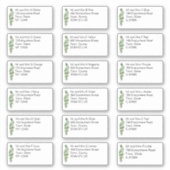 Individuele naam & adres Eucalyptus Bruiloft Sticker (Voorkant)