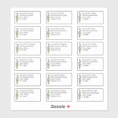 Individuele naam & adres Eucalyptus Bruiloft Sticker (Vel)