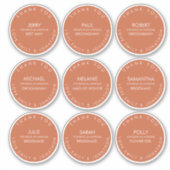 Individuele naam Dank u Bruids Party Terracotta Sticker (Voorkant)