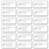 Individuele naam en adres Trouwgasten Floral Sticker (Voorkant)