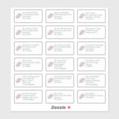 Individuele naam en adres Trouwgasten Floral Sticker (Vel)