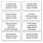 Individuele naam en adresblad voor ontvangers sticker (Voorkant)