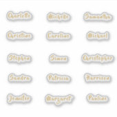 Individuele namen Elegant Goud Kalligrafie Script Sticker (Voorkant)