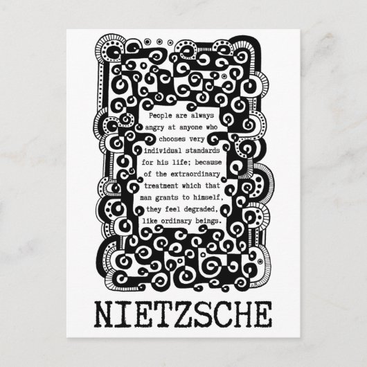 INDIVIDUELE NORMEN, citaat Nietzsche Briefkaart (Voorkant)