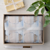 Individuele potten en kustachtergrond decoupage tissuepapier (Geschenk)