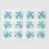 Individuele vintage geïnspireerde blauwe en witte tissuepapier (Voorkant)