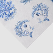 Individuele Vintage Geïnspireerde Blauwe Witte Del Tissuepapier (Detail)