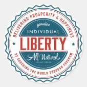 Individuele vrijheid ronde sticker (Voorkant)