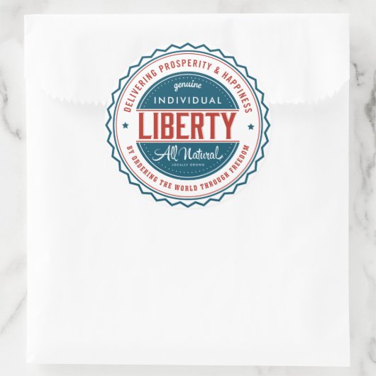 Individuele vrijheid ronde sticker (Tas)