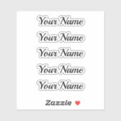 Individuelle dein Name Text Vorlage Sticker (Vel)