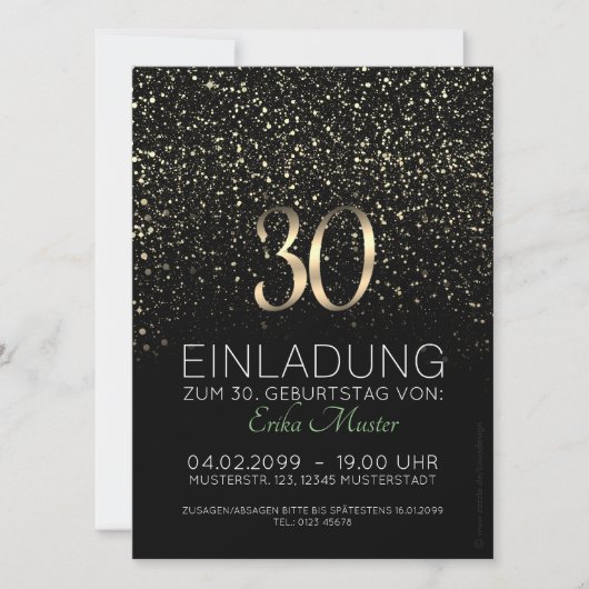 Individuelle Einladungskarten 30. Geburtstag Aankondiging (Voorkant)