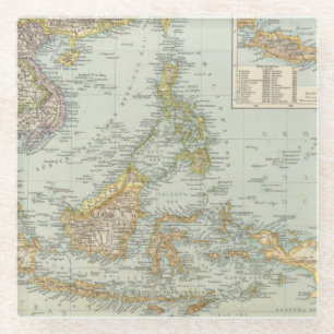 Indo china en Maleisische eilandengroep Glazen Onderzetter